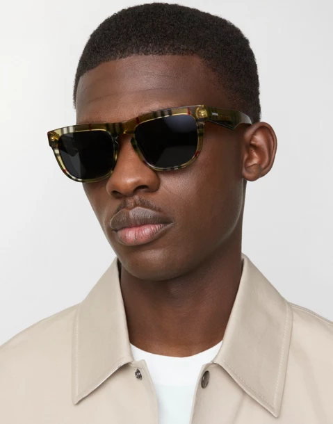 Man wearing Burberry sunglasses