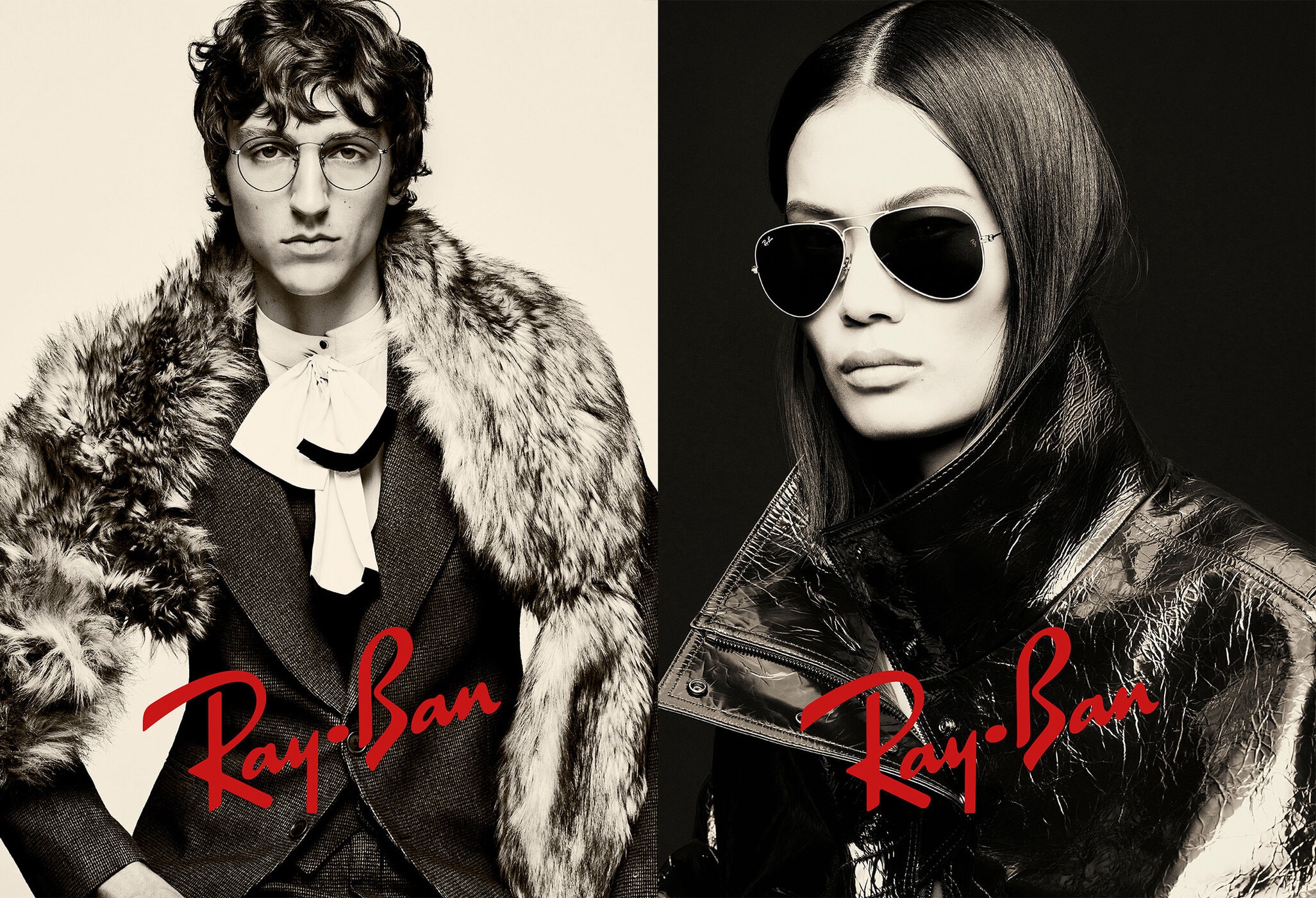 Models wearing Ray-Ban sunglasses available at THE OPTICAL in Limassol