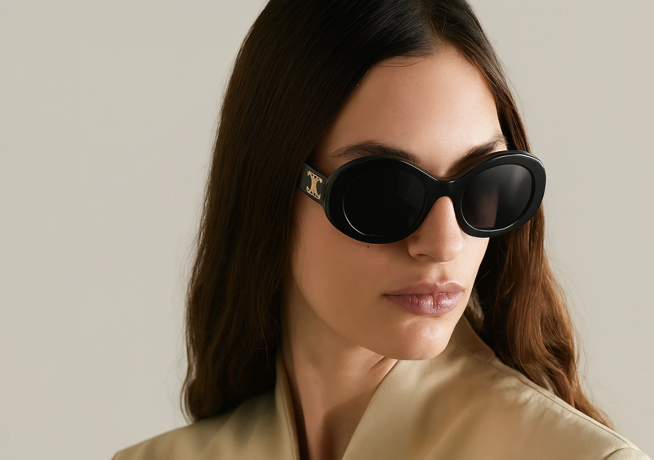 Woman wearing luxury sunglasses from THE OPTICAL in Limassol – style and quality in perfect harmony